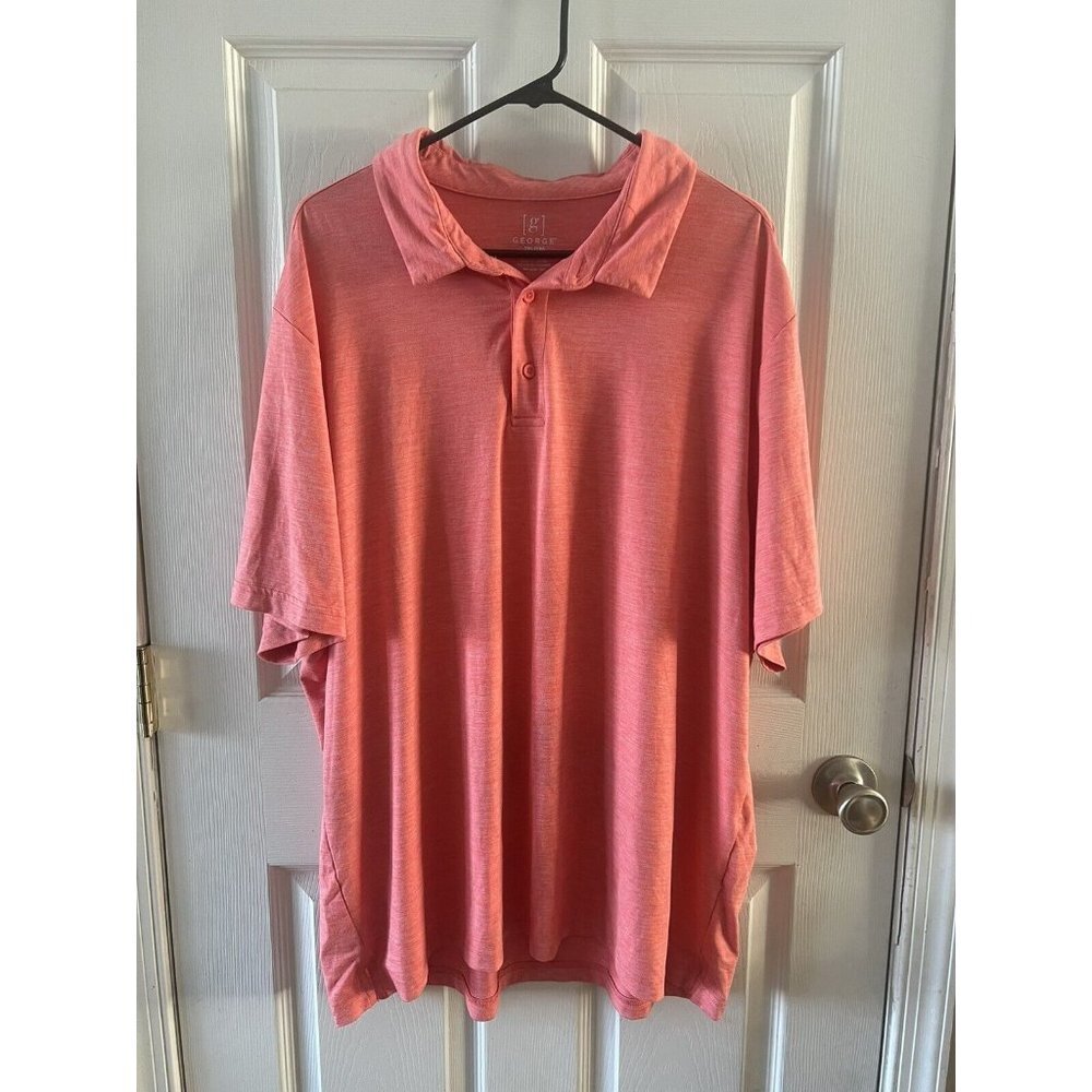 George‎ Men’s Short Sleeve Polo Coral 2XL